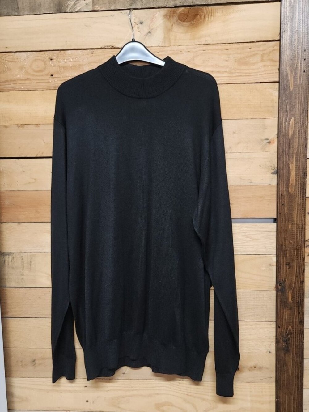 Vintage Inserch Black Mock Neck Sweater, XL